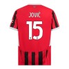 Maglia ufficiale AC Milan Jovic 15 Casa 2024-25 per Bambino